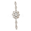 Brass Pave Clear Cubic Zirconia Flower Links Connector Charms KK-P277-50P-1