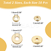 AHADERMAKER 100Pcs 2 Style Brass Beads KK-GA0001-39-2