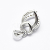 Anti-Tarnish Rhodium Plated 925 Sterling Silver Micro Pave Cubic Zirconia Pendant Bails STER-E053-14P-3