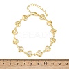 Brass Micro Pave Clear Cubic Zirconia Link Chain Bracelets for Women BJEW-A090-09B-G-5