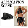 9 Yards Imitation Leather Ribbon with Platinum Plated Alloy Eyelets OCOR-AR0001-64A-6