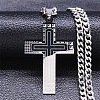 304 Stainless Steel Cross Pendant Necklaces YH0814-2-1