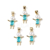 Rack Plating Brass Cubic Zirconia Pendants KK-F848-06G-5