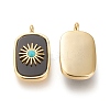 Natural Black Agate & Synthetic Turquoise Pendants KK-P184-01A-02G-2