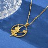 Brass Clear Cubic Zirconia Pendant Necklaces for Women LS-NJEW-B121-01G-01-2