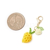 Handmade Glass Seed Beads Mango Pendnat Decorations HJEW-MZ00348-02-3