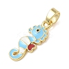 Brass Micro Pave Cubic Zirconia Pendants KK-K368-55G-2