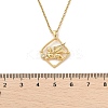 Brass Clear Cubic Zirconia Pendant Necklaces for Women LS-NJEW-R018-02G-02-5
