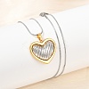 304 Stainless Steel Two Tone Pendant Necklaces for Women NJEW-S445-01B-GP-1