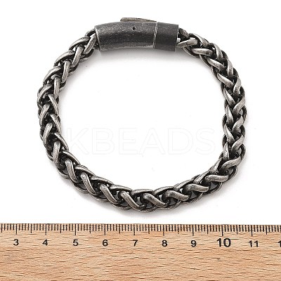 304 Stainless Steel Wheat Chains Bracelets for Women Men BJEW-A031-04D-AS-1