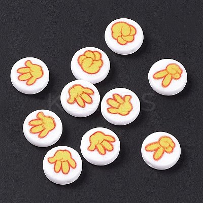 Opaque Printed Acrylic Beads SACR-F004-01A-1