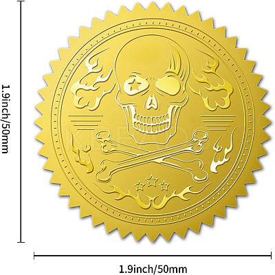 Plastic Self Adhesive Gold Foil Embossed Stickers DIY-WH0211-173-1