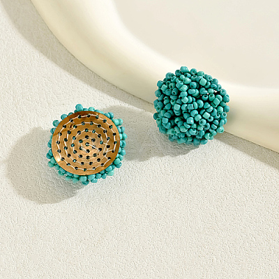 Plastic Bead Cluster Stud Earrings GI1626-2-1