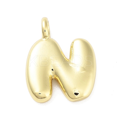 Rack Plating Brass Balloon Letter Pendants KK-C050-01G-N-1