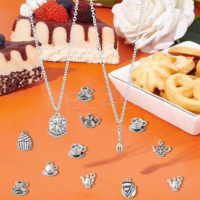100Pcs 10 Styles Tibetan Style Alloy Pendants TIBEP-CJ0002-75-1