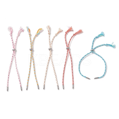 Macrame Cotton Cord Slider Bracelet Making AJEW-JB01536-01-1