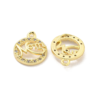 Mother's Day Brass Micro Pave Clear Cubic Zirconia Pendants KK-Z044-12G-1