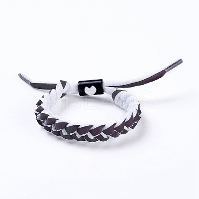 Adjustable Polycotton(Polyester Cotton) Yarn Braided Slider Bracelets BJEW-P252-E02-1