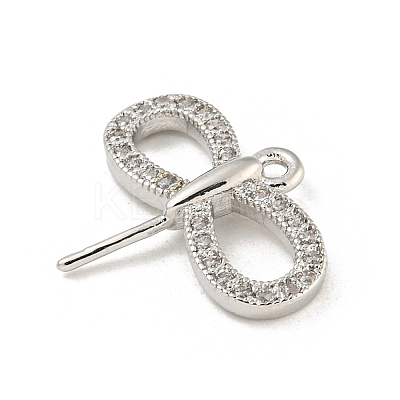 Brass Micro Pave Clear Cubic Zirconia Pendants KK-Z057-03P-1
