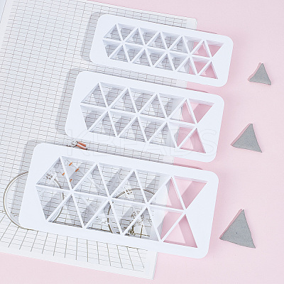 2 Sets 2 Style Triangle & Square Food Grade Plastic Clay Cutter Set DIY-SC0021-35-1