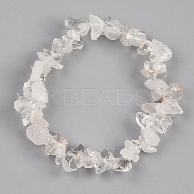 Unisex Chip Natural Quartz Crystal Beaded Stretch Bracelets BJEW-S143-16-1