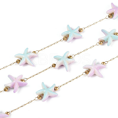 Handmade 316 Stainless Steel Starfish Link Chains CHS-N006-02G-1