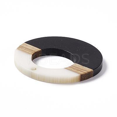 Opaque Resin & Walnut Wood Pendants RESI-M027-03I-1