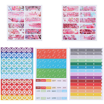 6 Sets 2 Styles Rectangle Paper Self Adhesive Category Labels Stickers DIY-GF0008-49-1