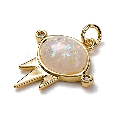 Brass Micro Pave Cubic Zirconia Pendants KK-A233-01G-02-1