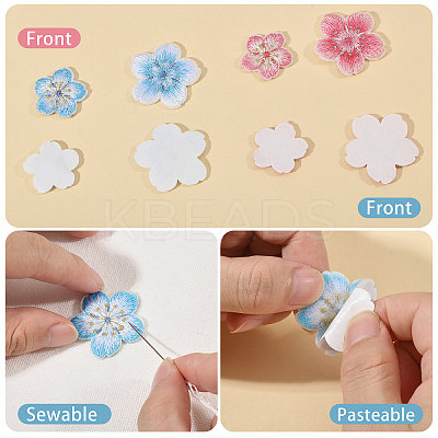 24Pcs 2Bags Flower Embroidery Sew on Cloth Patches PATC-CA0001-38-1