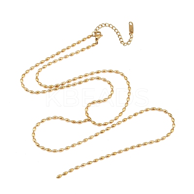304 Stainless Steel Oval Ball Chain Y Necklaces for Women LS-NJEW-Z104-02G-1