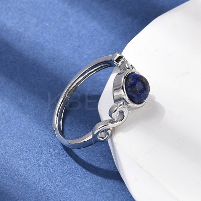 Natural Lapis Lazuli Finger Rings RJEW-A084-04P-10-1
