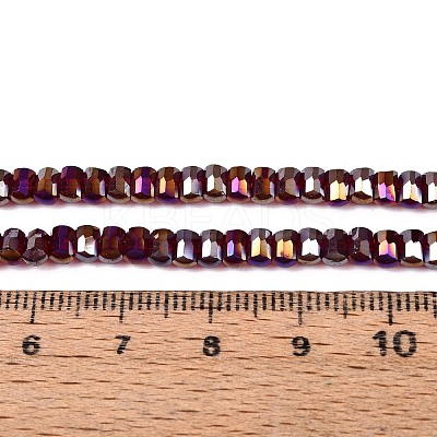 Electroplate Transparent Glass Beads Strands EGLA-N022-09A-B02-1