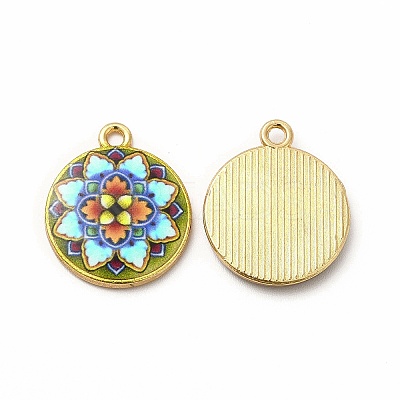 Alloy Printed Pendants PALLOY-D581-03A-1