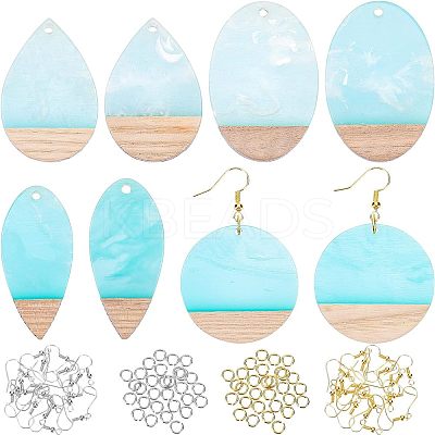 Teardrop Oval Flat Round Dangle Earring DIY Making Kit DIY-OC0007-92-1