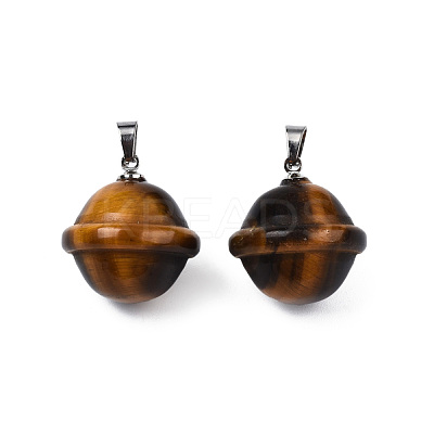 Natural Tiger Eye Pendants PORC-T132-053K-1