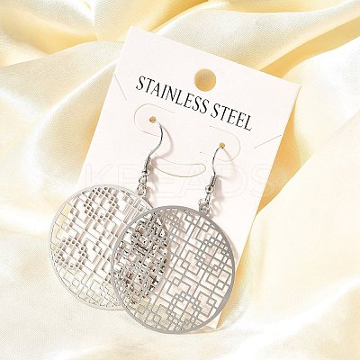 304 Stainless Steel Dangle Earrings EJEW-R015-01P-02-1