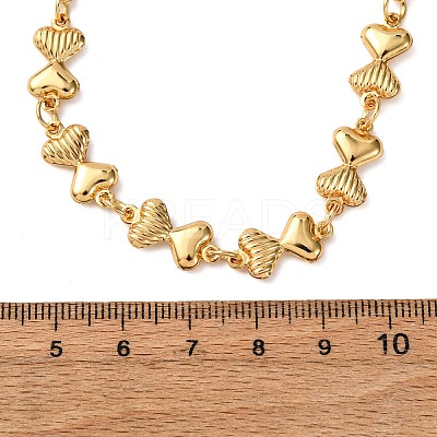 304 Stainless Steel Bowknot Link Chain Necklaces for Women NJEW-G178-12G-1