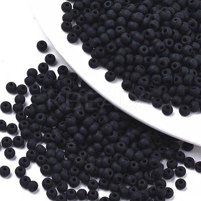 Frosted Colours Glass Beads SEED-S040-03A-01-1