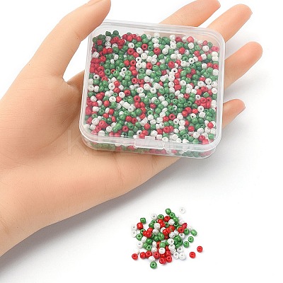 55.5G 3 Colors Baking Paint Glass Seed Beads SEED-YW0002-27-1