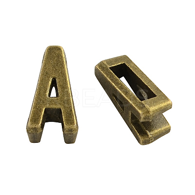 Tibetan Style Alloy Letter Slide Charms TIBEB-Q055-01AB-NR-1