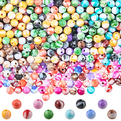 550Pcs 11 Colors Opaque Acrylic Beads SACR-PA0001-05-1