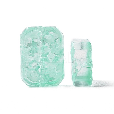 Transparent Spray Painted Glass Beads X-GLAA-I050-08H-1
