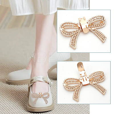 Detachable Alloy Rhinestone Shoe Buckle Clips AJEW-WH0270-311G-1