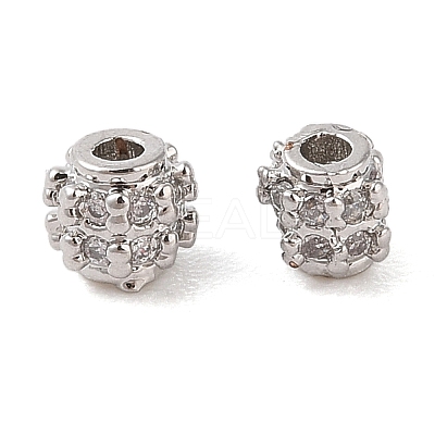 Brass Micro Pave Clear Cubic Zirconia Spacer Beads LS-KK-N256-12P-1