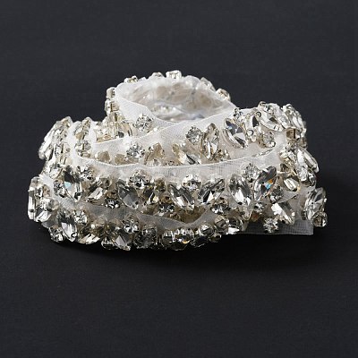 Glass Crystal Hotfix Rhinestone Trimming DIY-WH0343-87-1