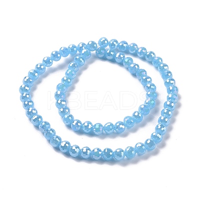 Electroplate Imitation Jade Glass Beads Strands GLAA-E036-12B-1
