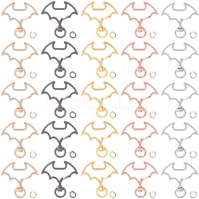 30 Sets 5 Colors Alloy Swivel Clasps FIND-SC0017-69-1