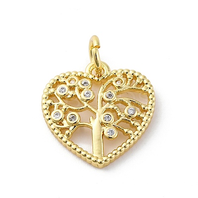 Brass Micro Pave Cubic Zirconia Pendants KK-S510-36G-01-1
