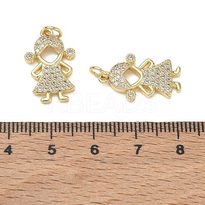 Brass Micro Pave Clear Cubic Zirconia Pendants CU-CBA9AFC-01G-03-1